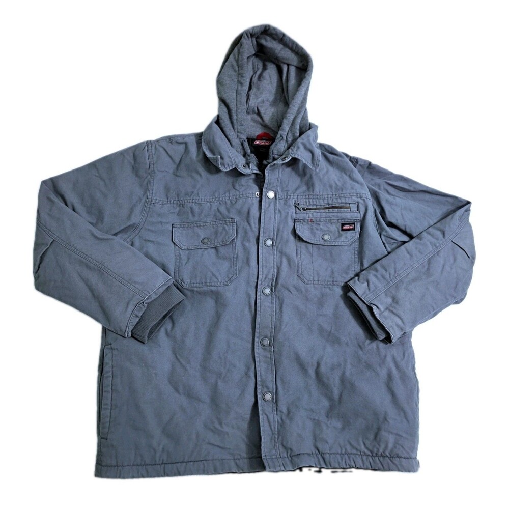 Dickies Men's XL Canvas Chore Jacket  Winter Fall Coat Gray Field Work Hooded